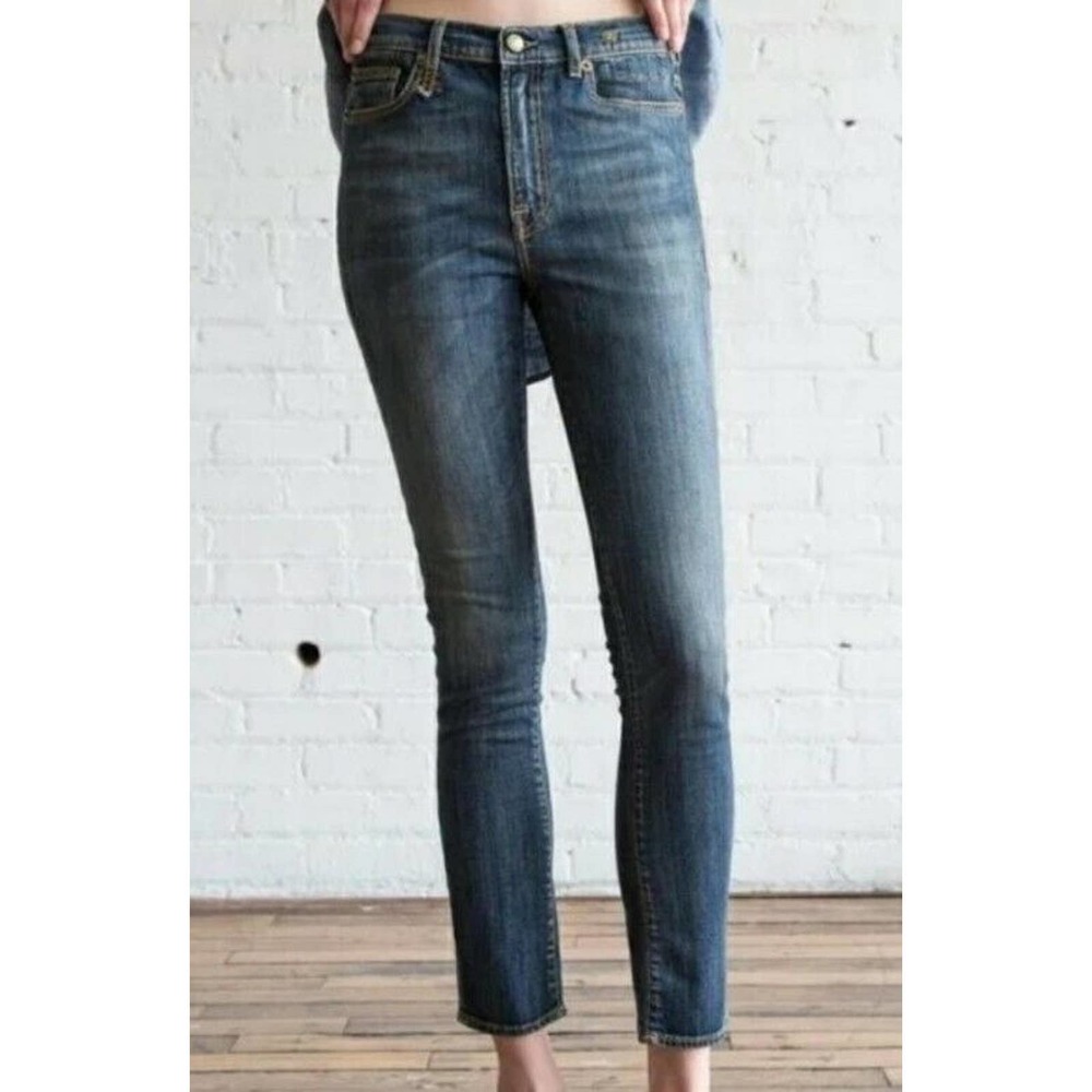 R13 Slouch Skinny Jeans in Blue Italian Denim Sz 24 Mid-Rise R13WM8091-32 (f
